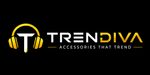 Trendiva logo with headphones icon on a black background