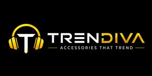 Trendiva logo with headphones icon on a black background