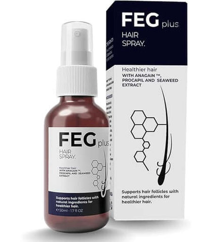 FEG PLUS Hair & Beard Growth Serum Spray 50ml | Seaweed Extract, Rosemary, Redensyl, Anagain & Minoxidil | Anti Hair Loss, Regrowth Treatment